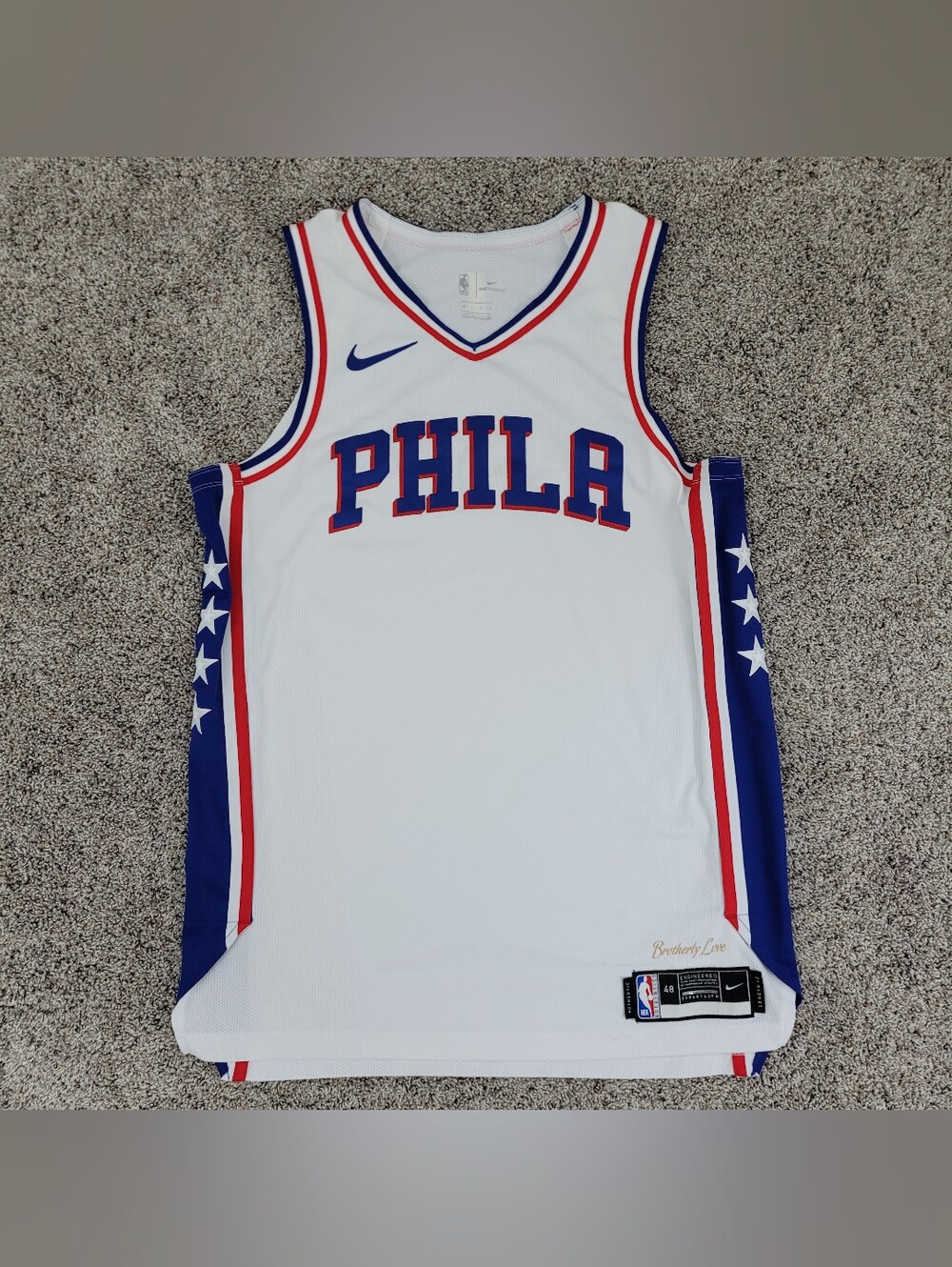 Nike Philadelphia 76ers Sixers Vaporknit Jersey Mens Size 48